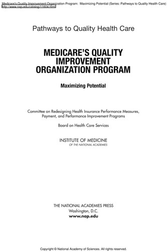 Medicare's quality improvement organization program