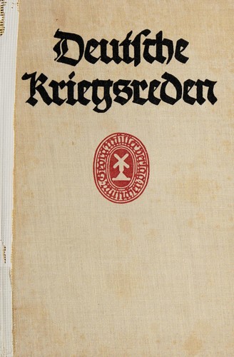 Deutsche kriegsreden by Kurt Pinthus cover