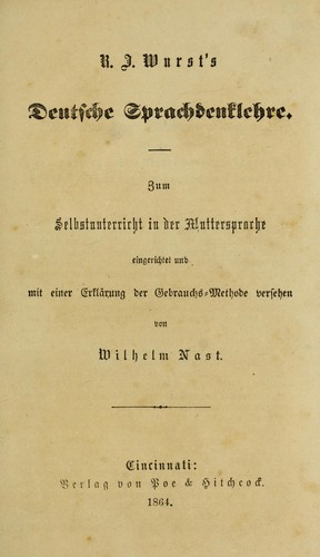 R. J. Wurst's deutsche Sprachdenklehre by Raimund Jakob Wurst cover