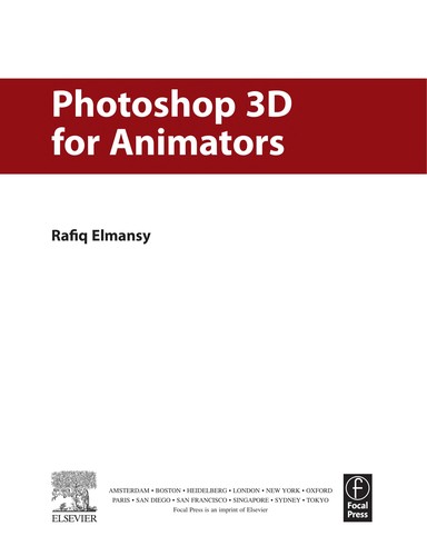 Photoshop 3D for animators by Rafiq Elmansy cover