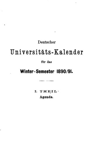 Deutsches hochschulverzeichnis; lehrkörper, vorlesungen und forschungseinrichtungen ... by Ferdinand Ascherson cover