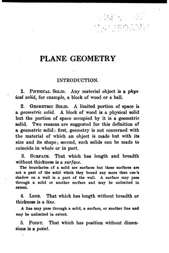 Plane and Solid Geometry: Suggestive Method