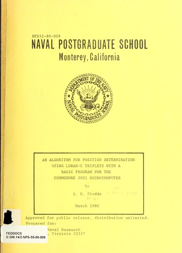 An algorithm for position determination using Loran-C triplets with a BASIC program for the Commodore 2001 microcomputer