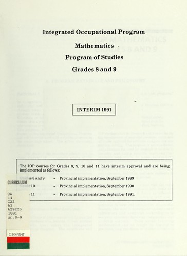 Integrated Occupational Program, Mathematics by Integrated Occupational Program cover
