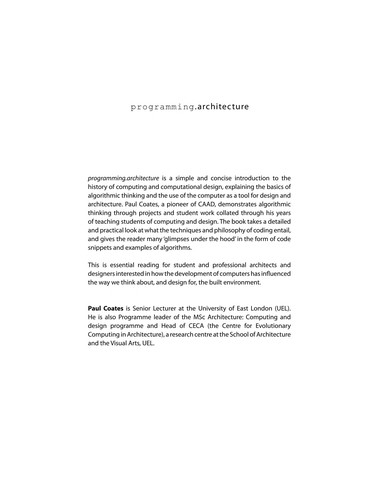 The programming of architecture