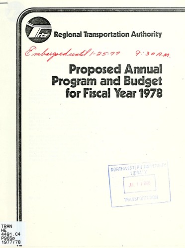 Proposed annual program and budget