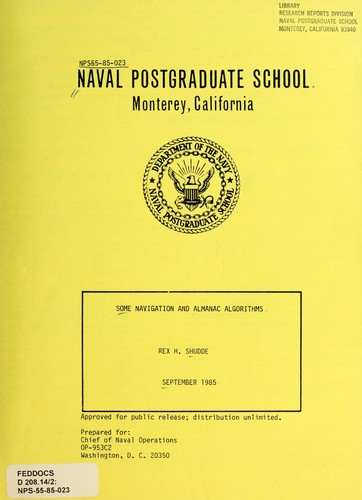 Some navigation and almanac algorithms
