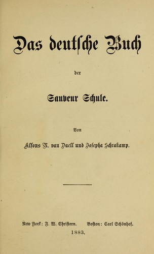 Das deutsche Buch der Sauveur Schule by Alphonse Naus Van Daell cover