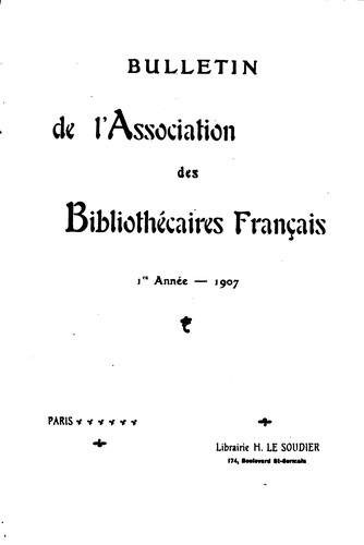 Bulletin de l'Association des bibliothécaires français by Association des bibliothécaires français cover