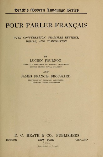 Pour parler francais... another issue by Lucien Fournon cover