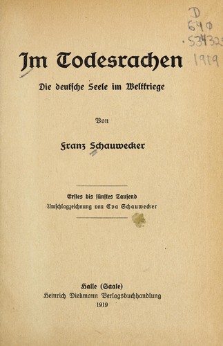 Im Todesrachen by Franz Schauwecker cover