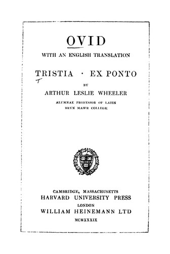 Tristia; Ex Ponto