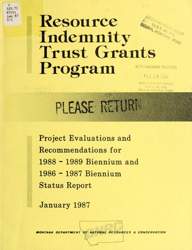 Resource indemnity trust grants program