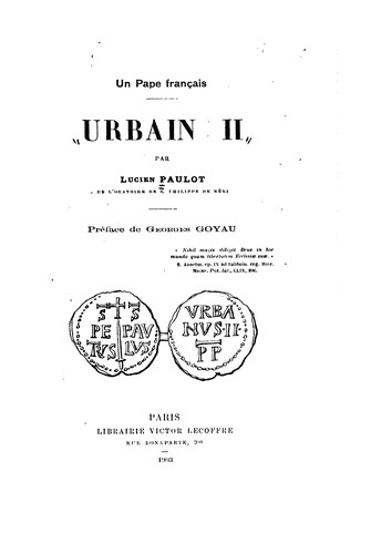 Un Pape français: Urbain II by Lucien Paulot cover