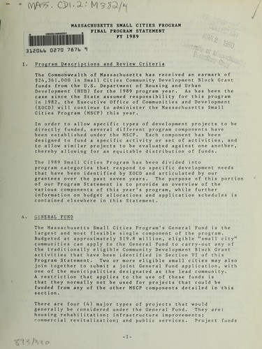 Final program statement