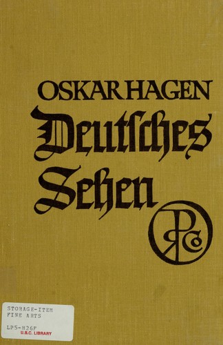 Deutsches Sehen by Oskar Hagen cover