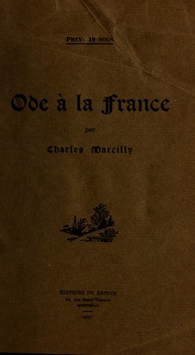 Ode à la France by Charles Marcilly cover