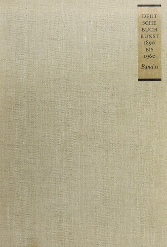 Deutsche Buchkunst, 1890 bis 1960 by Georg Kurt Schauer cover