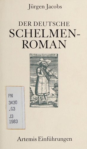 Der deutsche Schelmenroman by Jürgen Jacobs cover