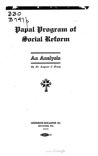 Papal Program Of Social Reform