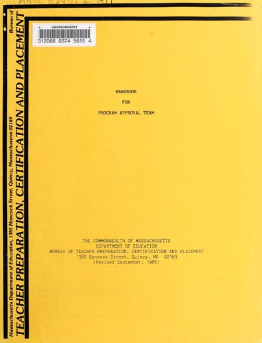 Handbook for program approval team