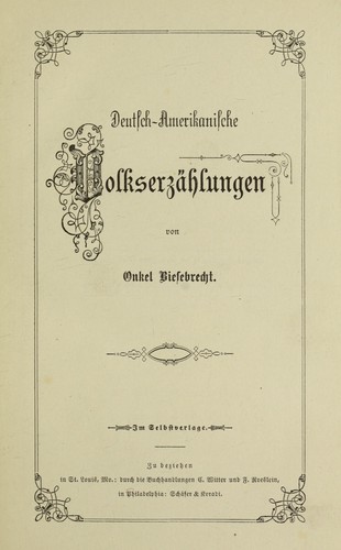 Deutsch-amerikanische volkserzählungen by John G. Eberhard cover
