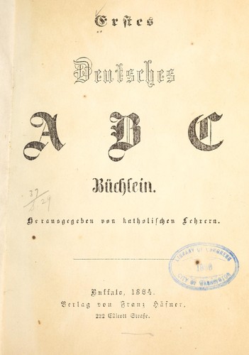 Erstes deutsches A B C büchlein by  cover
