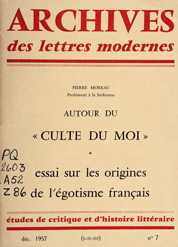 Autour du Culte du moi de Barrès by Moreau, Pierre cover
