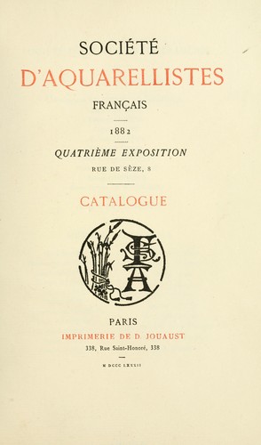 Catalogue by Société daquarellistes français. Exposition cover