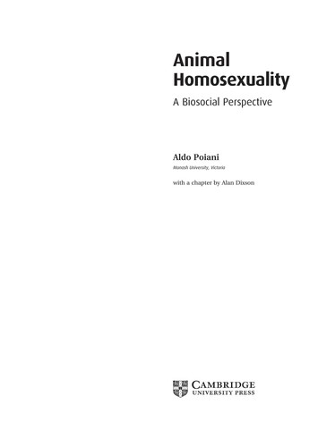 Animal homosexuality by Aldo Poiani cover