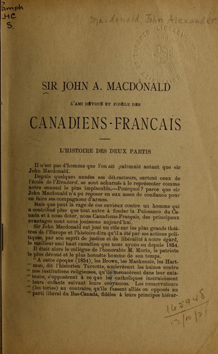 Sir John A. Macdonald by  cover