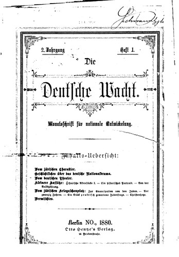 Die deutsche Wacht by Wilhelm Marr cover