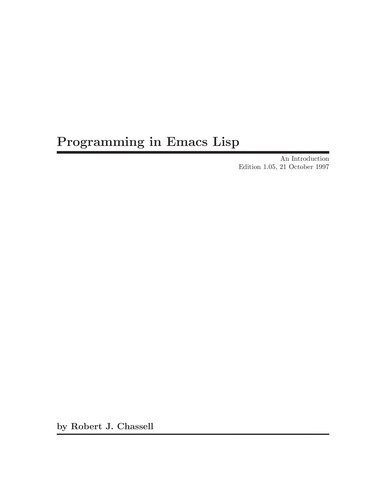 Programming in Emacs LISP