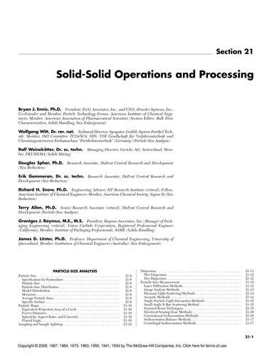 Solid-solid operations and processing