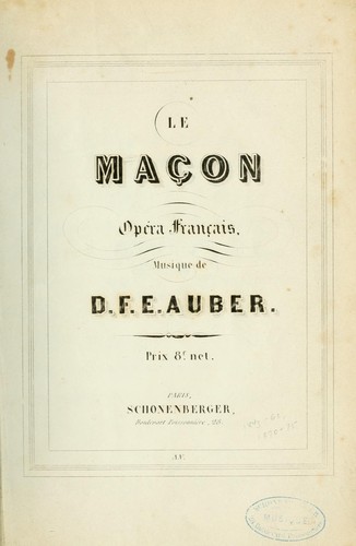 Le maçon by Daniel-François-Esprit Auber cover