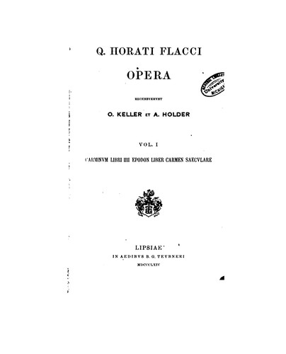 Q. Horati Flacci opera