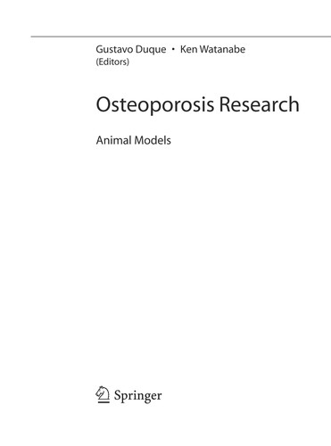 Osteoporosis research by Gustavo Duque, Watanabe, Ken Ph. D. cover