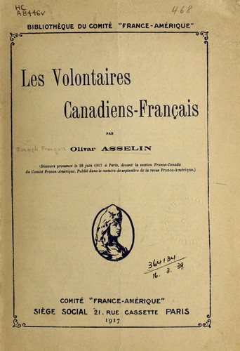 Les volontaires canadiens-français by Olivar Asselin cover