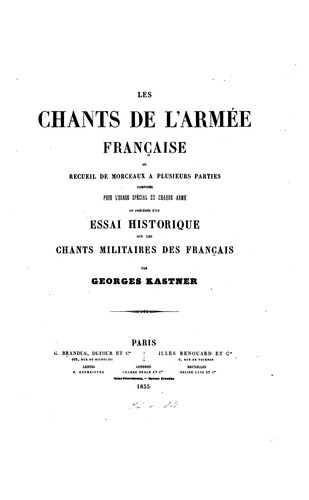 Les chants de l'armée française by Georges Kastner cover