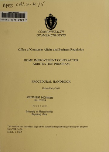 Home improvement contractor arbitration program