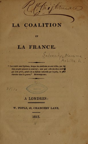 La coalition et la France by N.-A. de Salvandy cover