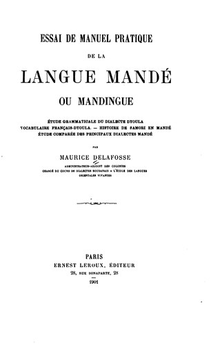 Essai de Manuel pratique de la Langue Mandé ou Mandingue by Maurice Delafosse cover