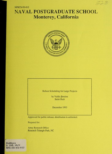 Robust scheduling for large projects