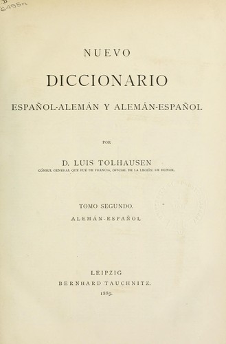 Neues spanisch-deutsches und deutsch-spanisches Wörterbuch by Louis Tolhausen cover