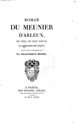 Roman du meunier d'Arleux by d'Oisy Enguerrand cover