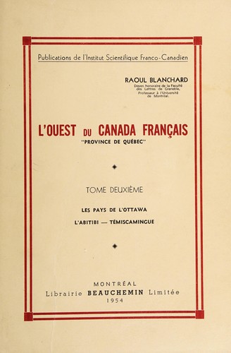 L'ouest du Canada français by Blanchard, Raoul cover