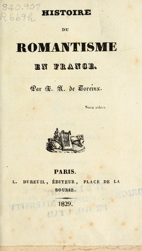 Histoire du romantisme en France by Eugène Ronteix cover