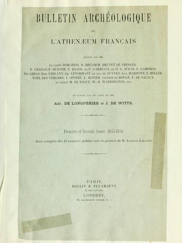 Bulletin archéologique de l'Athenaeum français by  cover