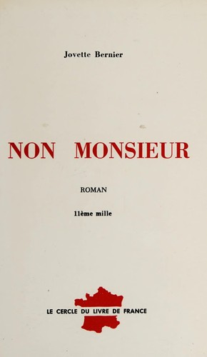 Non monsieur by Jovette Alice Bernier cover