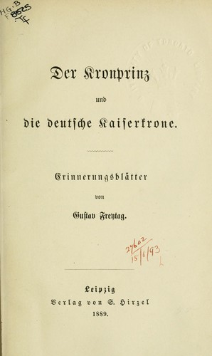 Der Kronprinz und die deutsche Kaiserkrone by Gustav Freytag cover
